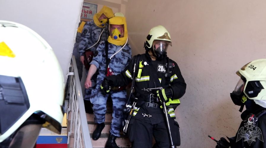 В ОМОН Главного управления Росгвардии по г. Москве состоялась противопожарная тренировка