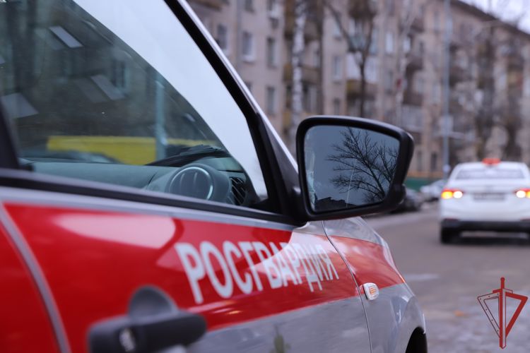 Потушить горящий автомобиль помогли росгвардейцы в столице