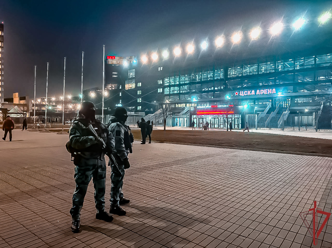 Правопорядок на хоккейном матче в столице обеспечили росгвардейцы 