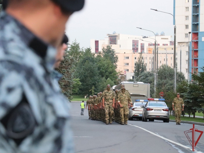 В столичном главке Росгвардии встретили вернувшихся из командировки бойцов ОМОН (видео)