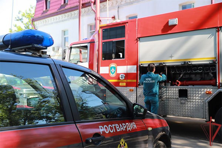 Московские росгвардейцы предотвратили серьезные последствия возгорания (видео)
