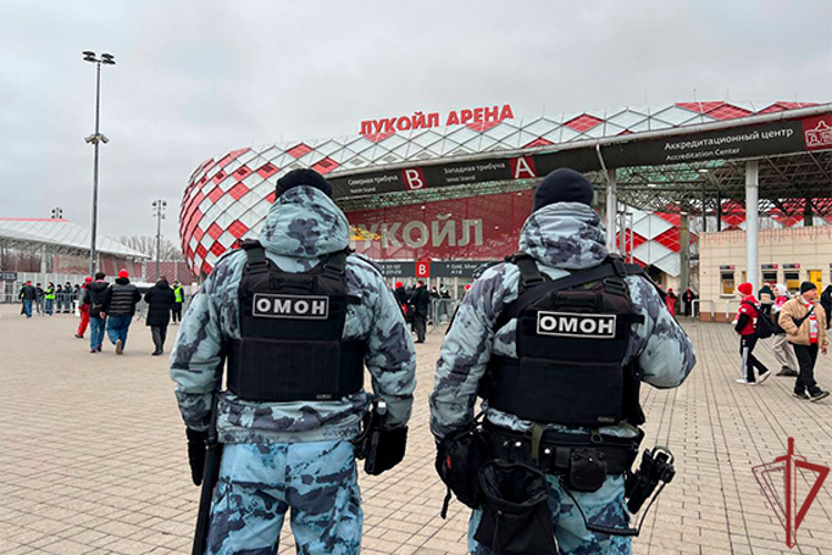 Безопасность футбольного матча РПЛ в Москве обеспечила Росгвардия