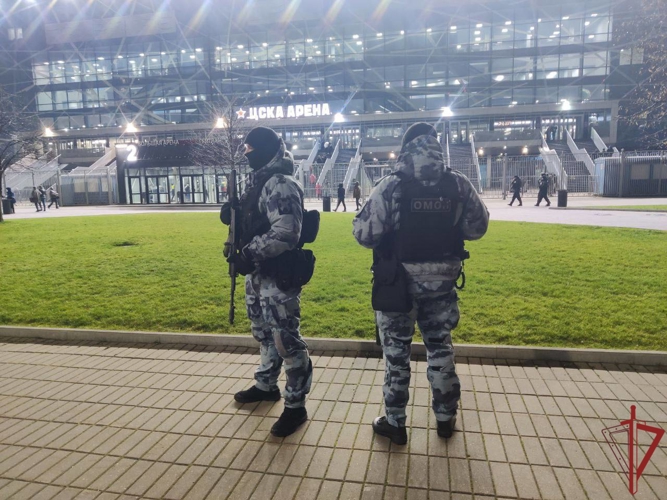 Охрану общественного порядка и безопасность на хоккейном матче в Москве обеспечила Росгвардия