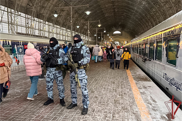Росгвардия обеспечила безопасность «Поезда Деда Мороза» во время его остановки в Москве