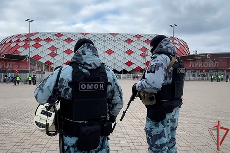 Безопасность матча РПЛ обеспечила Росгвардия в Москве (видео)