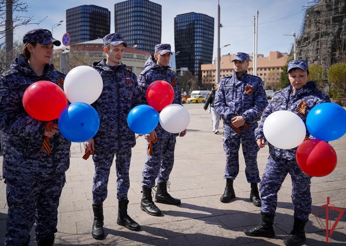 Столичные росгвардейцы приняли участие во Всероссийской акции «Георгиевская ленточка» (видео)