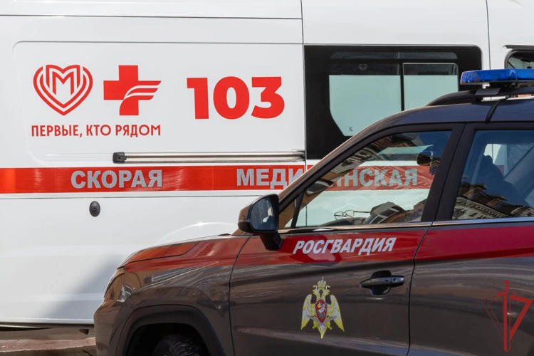 Столичные росгвардейцы помогли велосипедисту, пострадавшему в ДТП (видео)